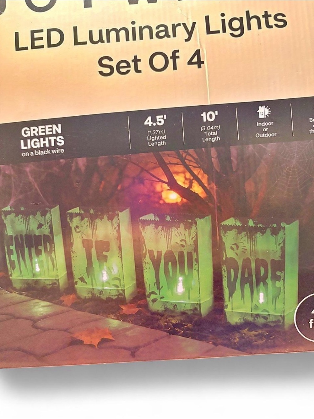 LED Luminary Lights Set of 4 - Green - Home Accents New in box